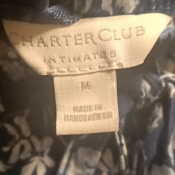 FINAL PRICE NWT CHARTER CLUB 2-pc blue multi-colored floral print pajama set Med - Picture 11 of 11